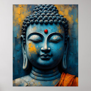 Gautama Buddha Malerei - Moderne Impasto-Kunst Poster