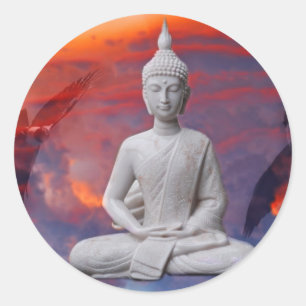 Gautama Siddhartha Buddha Runder Aufkleber