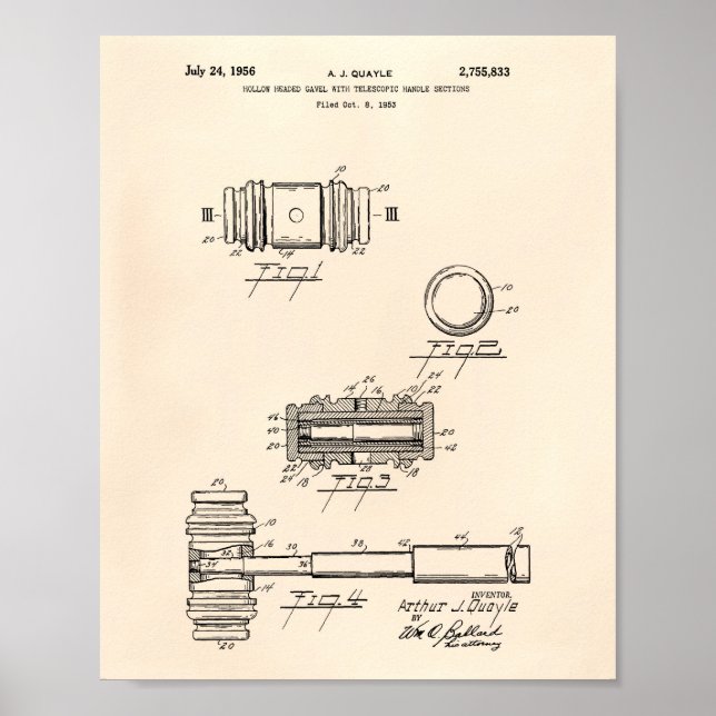 Gavel of Justice 1956 Patent Art - Old Peper Poster (Vorne)