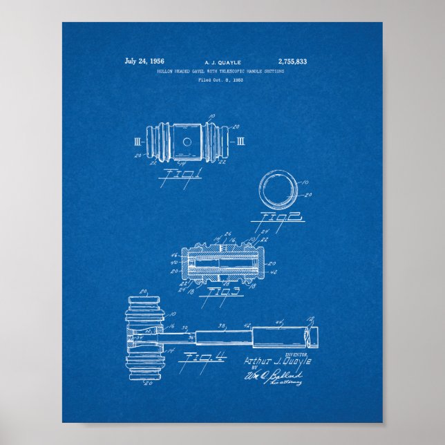 Gavel Patent - Blueprint Poster (Vorne)