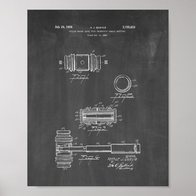 Gavel-Patent für Richter - Khalkboard Poster (Vorne)