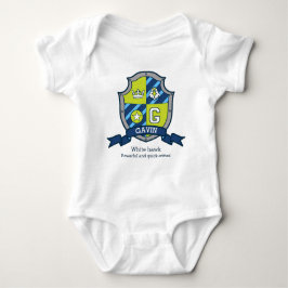 Gavin Jungs G Name & Bedeutung Ritter Schild Baby Strampler