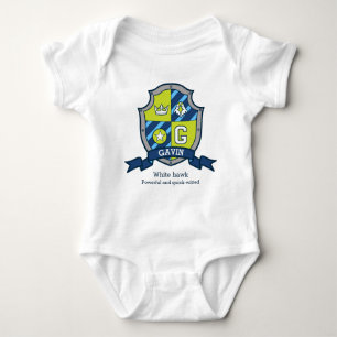 Gavin Jungs G Name & Bedeutung Ritter Schild Baby Strampler