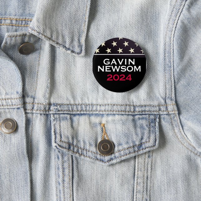 GAVIN NEWSOM 2024 KAMPAGNENSCHALTFLÄCHE BUTTON (Beispiel)