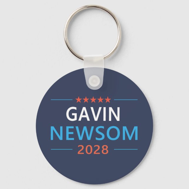 Gavin Newsom 2028 für den Präsidenten Schlüsselanhänger (Vorderseite)