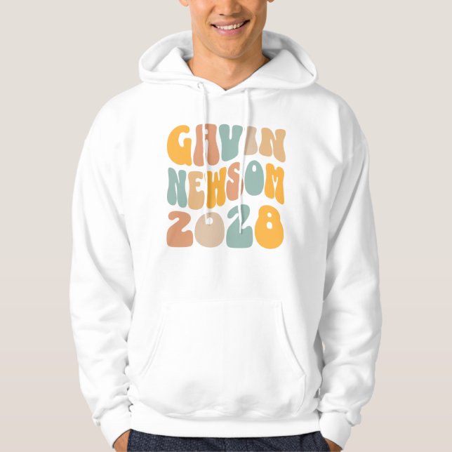 Gavin Newsom 2028 für den Text von Präsident Wavy Hoodie (Vorderseite)