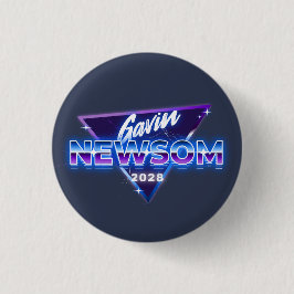 Gavin Newsom 2028 für Präsident Retro 80er Button
