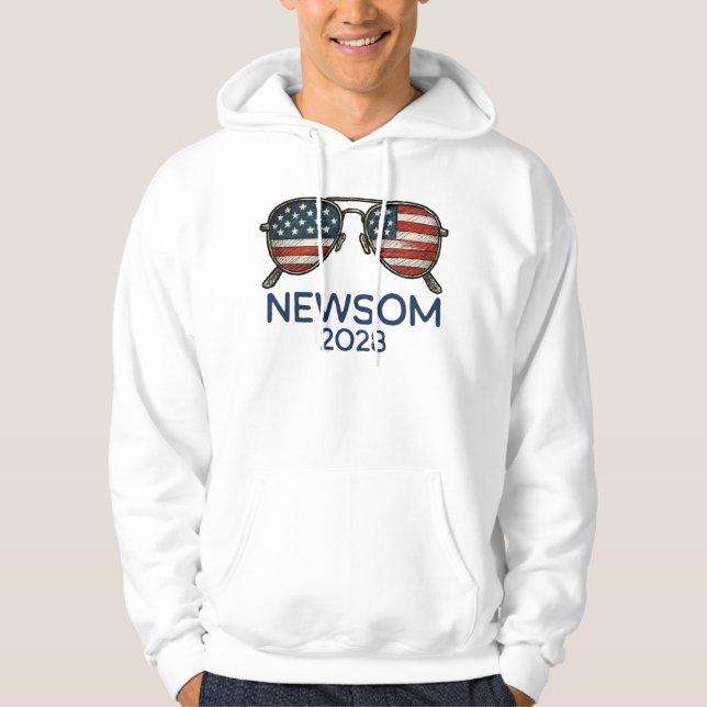 Gavin Newsom 2028 für Präsident Sonnenbrille Hoodie (Vorderseite)