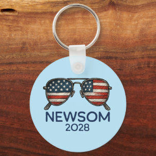 Gavin Newsom 2028 für Präsident Sonnenbrille Schlüsselanhänger