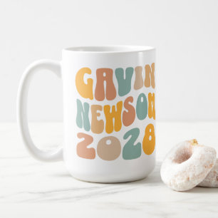 Gavin Newsom 2028 Für Präsident Wavy Text Kaffeetasse