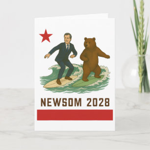 Gavin Newsom 2028 Wahl Kalifornien Flagge Surfen Karte