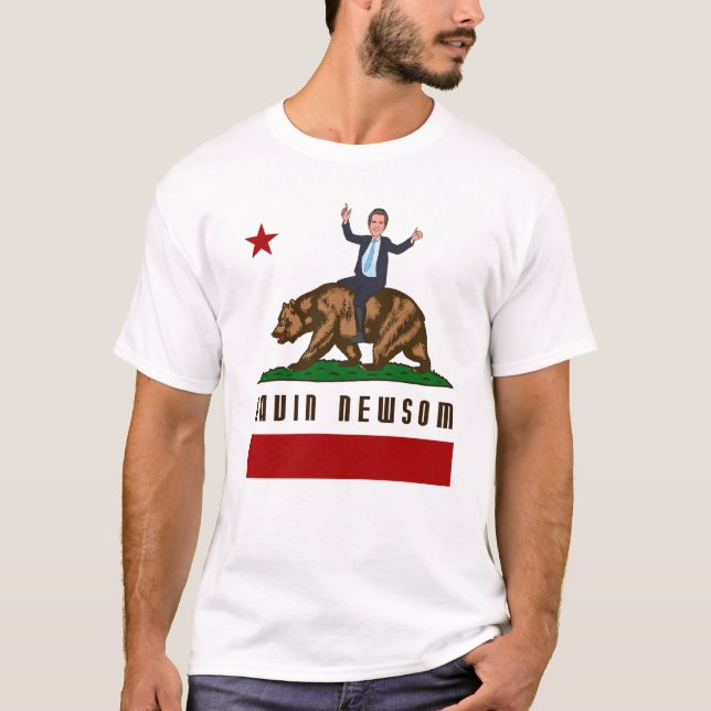 GAVIN NEWSOM CA FLAG T-Shirt (Vorderseite)