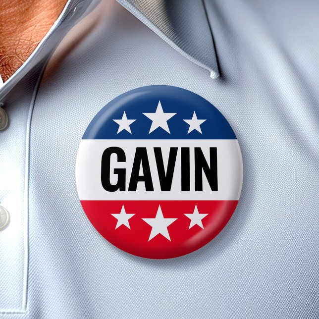 Gavin Newsom Campaign - Vintages Ike Design Button (Gavin 2024 Button)