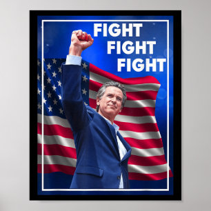 Gavin Newsom Fight Fight Fight, Lustig Sarkastisch Poster
