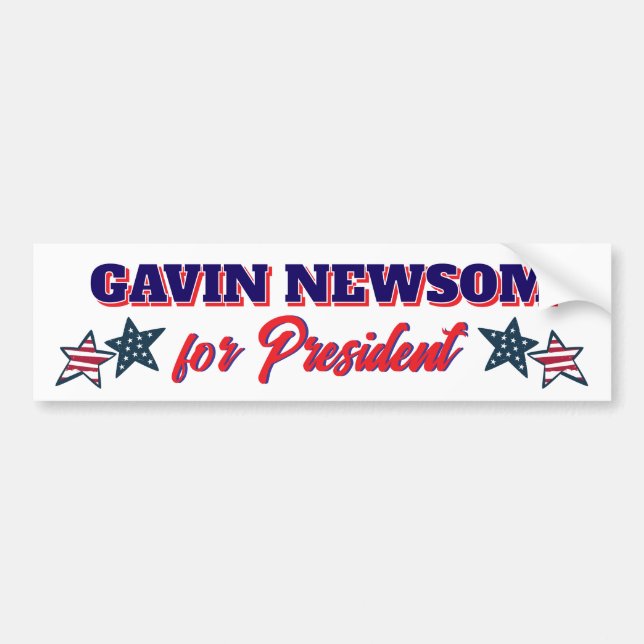 Gavin Newsom für den Präsidenten Politisch Autoaufkleber (Vorne)