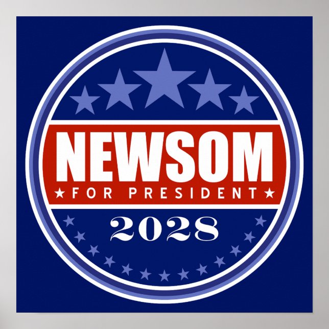 Gavin Newsom für Präsident 2028 Poster (Vorne)
