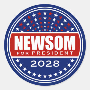 Gavin Newsom für Präsident 2028 Runder Aufkleber
