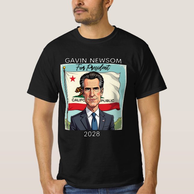 Gavin Newsom für Präsident 2028 T-Shirt (Vorderseite)