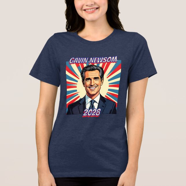 Gavin Newsom für Präsident 2028 Tri-Blend Shirt (Vorderseite)
