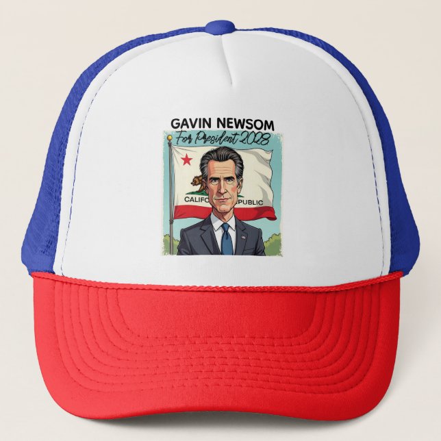 Gavin Newsom für Präsident 2028 Truckerkappe (Vorderseite)