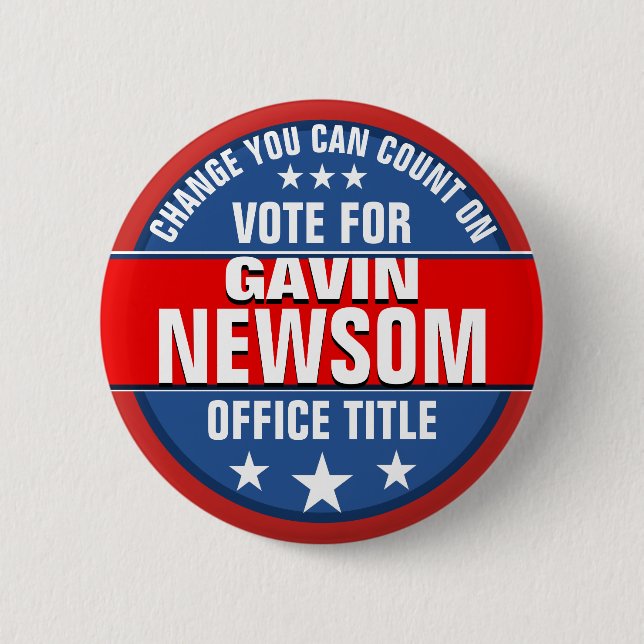 Gavin Newsom Political Button (Vorderseite)