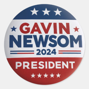 Gavin Newsom, Präsident Runder Aufkleber