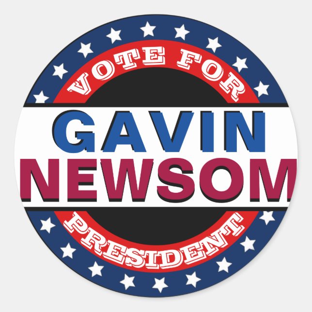 Gavin Newsom Template Classic Round Sticker (Vorderseite)