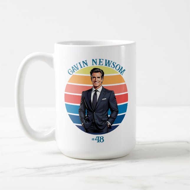 Gavin Newsom | Vintag #48 Kaffeetasse (Links)