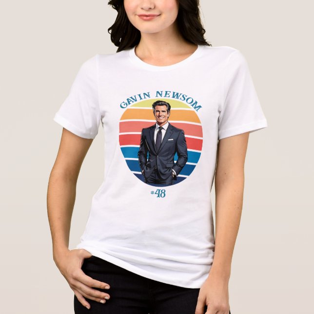 Gavin Newsom | Vintag #48 Tri-Blend Shirt (Vorderseite)