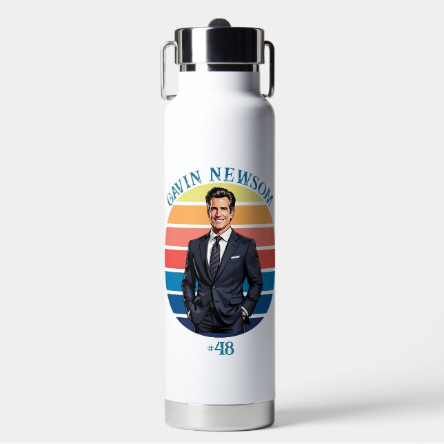 Gavin Newsom | Vintag #48 Trinkflasche (Vorderseite)