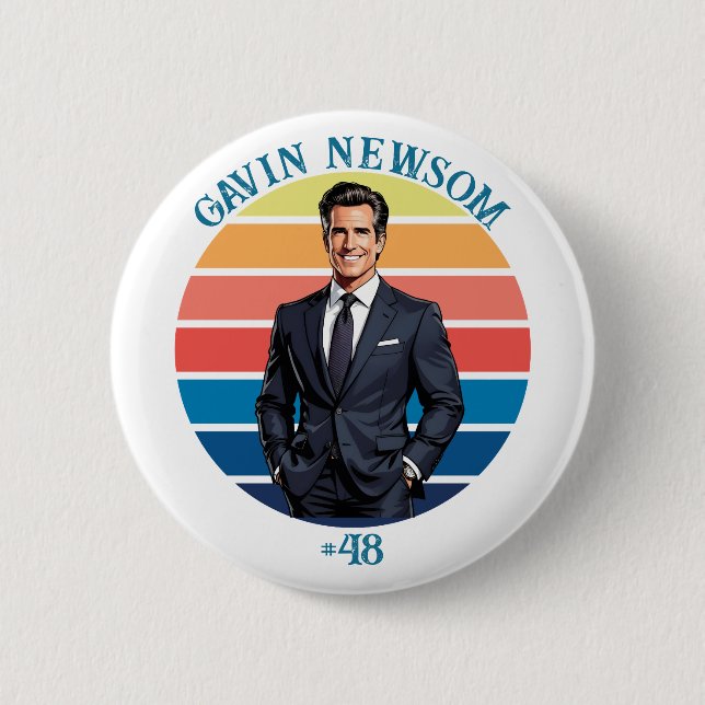 Gavin Newsom | Vintage #48   Button (Vorderseite)