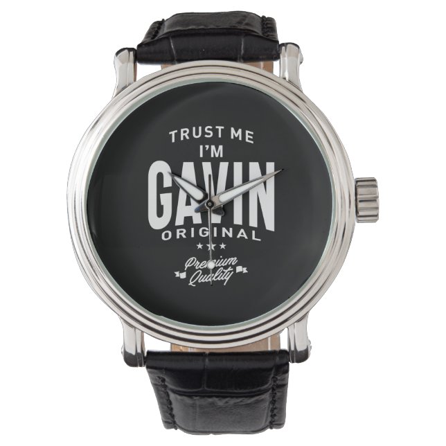 Gavin Personalisiert Name Geburtstagsgeschenk Armbanduhr (Vorderseite)