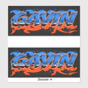Gavin Vorname Name Graffiti Aufkleber Sticker