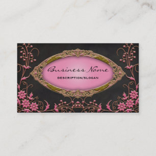 Gawdy Pink und Black Profile Business Cards Visitenkarte