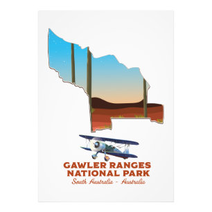Gawler Ranges Reiseplakat Karte Fotodruck