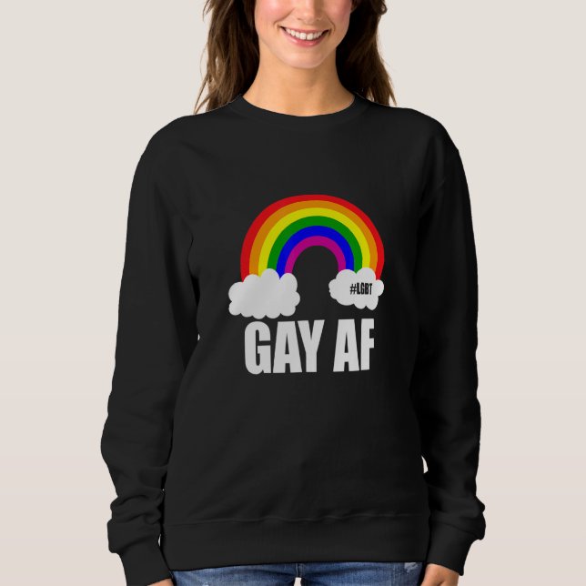 Gay AF Awesome LGBT Gay Pride Queer Rainbow Sweatshirt (Vorderseite)