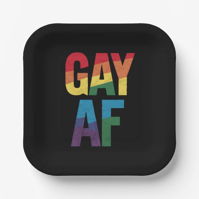 Gay AF LGBT Pride Gay Gift Monat Pappteller (Vorderseite)