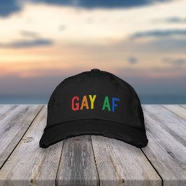 Gay AF Pride Rainbow Bestickte Baseballkappe