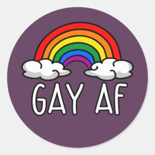 GAY AF T - SHIRT RUNDER AUFKLEBER