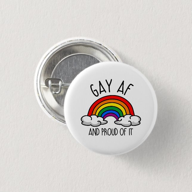 GAY AF und stolz darauf Button (Vorne & Hinten)