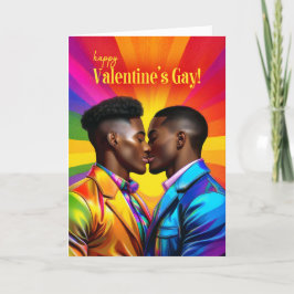 Gay African Rainbow Pop Valentine's Day Feiertagskarte