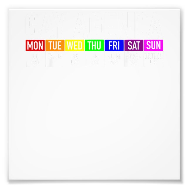 Gay Agenda Gay Pride Fotodruck (Vorne)