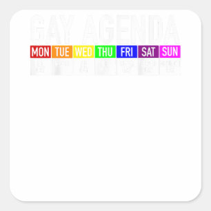 Gay Agenda Gay Pride Quadratischer Aufkleber