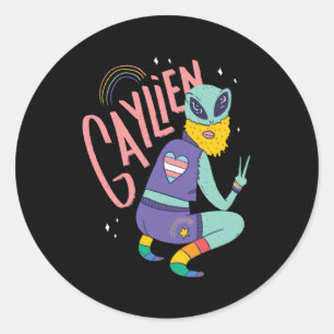 Gay Alien Runder Aufkleber