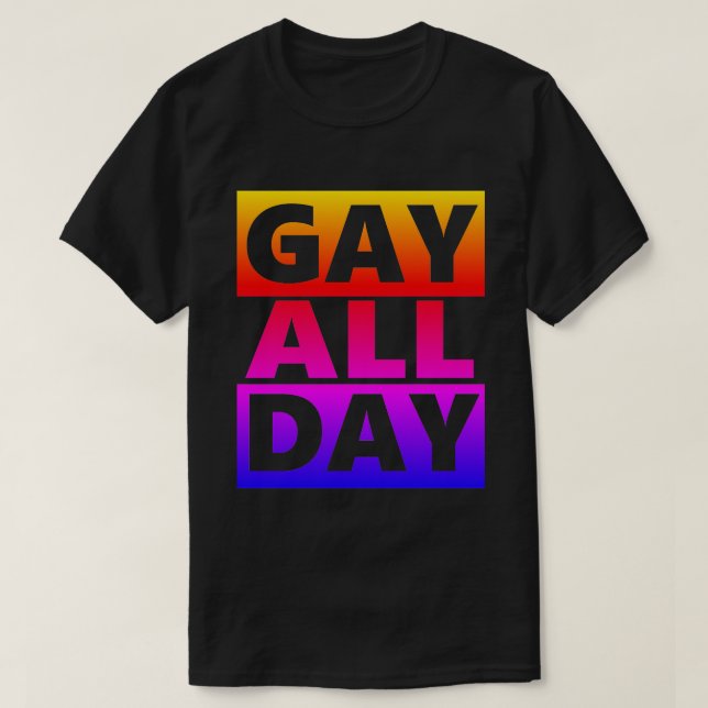 Gay All Day Retro T-Shirt (Design vorne)