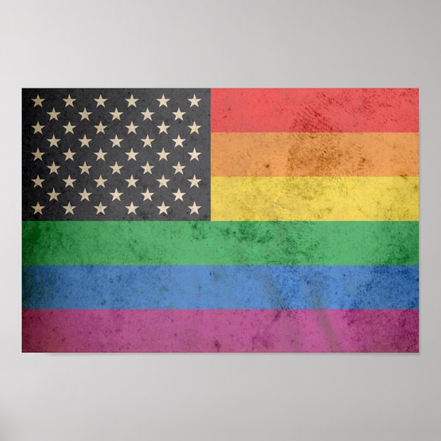 Gay American Flag Poster (Vorne)