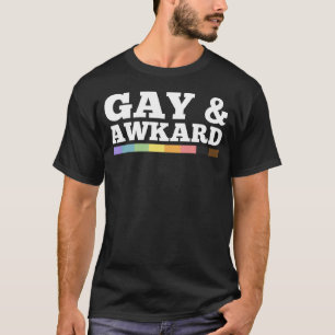Gay and Awkward Quee LGBTQ-Fahne Minimalistisch T-Shirt