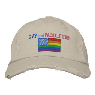 Gay and Fabulous Pride Flag Baseball Cap Bestickte Kappe