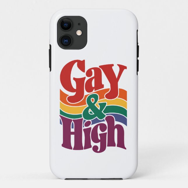 Gay-and-High-Retro-LGBTQ-Flag Case-Mate iPhone Hülle (Rückseite)