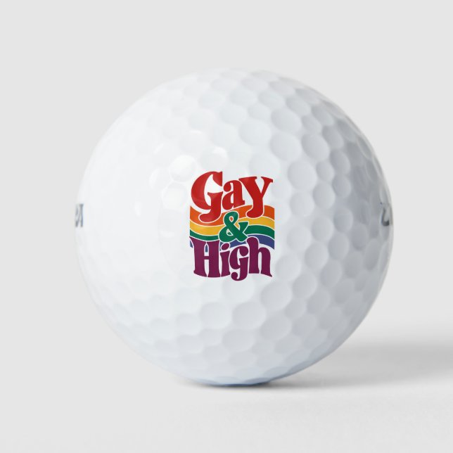 Gay-and-High-Retro-LGBTQ-Flag Golfball (Vorderseite)